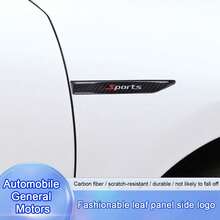 2pcs Carbon Fiber Fender Side Emblem Stickers, Car Body Modification Decorative Decals, Blade Style Fender Trim Exterior Decor - A - View 13