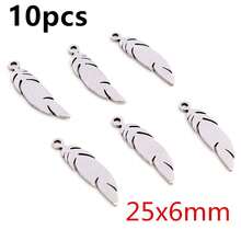 10pcs Stainless Steel Feather Leaf Moon Star Heart Small Charms Pendant For Earrings Necklace Bracelet DIY Jewelry Making Accessories - Stainless Steel Small Pendant - View 19