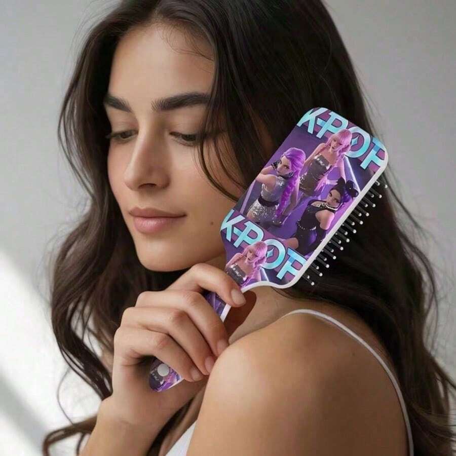 1 buah Sisir Bantalan Udara Motif Elemen Grup K-Pop Populer HASBRO, Sikat Pijat Kulit Kepala untuk Merapikan dan Menata Rambut - A - View 1