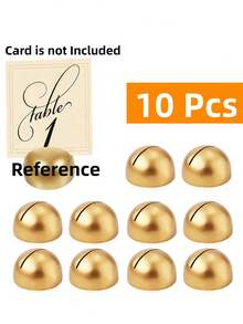 Gold Round Table Number Holder, Wooden Gold Memo Photo Holder, Slot-Style Business Card Holder, Seat Card Holder, Table Number Holder, Label Holder, Photo Card Postcard Holder, Suitable For Weddings, Anniversaries, Parties - Gold - View 12