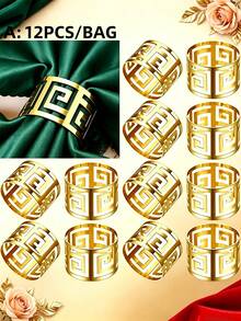 1pc/6pcs/12pcs Creative Napkin Rings, Decorative Napkin Holders For Birthday, Farmhouse, Wedding, Restaurant, Hotel, Valentine's Day, Banquet, Buffet Table Decor, Party Supplies, Home Kitchen Table Decoration - Multicolor - View 7