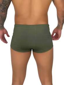 kLARALUH Medium Ventto Basic Plain Swimsuit, Zero Transparency Fabric, Beach And Pool Fashion - Army Green - View 2