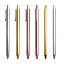 1/5/10pcs Luxury Gold Ballpoint Pens, Large Capacity Retractable Black ...