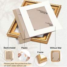 2 Packs Ornate Gold Picture Frame With Mat 4*6 Inch Vintage Gold Photo Frames For Wall Gallery & Desk Elegant Antique Home Decor - Gold - View 4