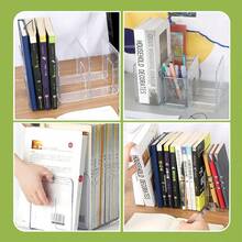 1PC Multi-Function Desktop Storage Rack Macaron Color Plastic Folder Bookshelf School Office Book Notebook Holder Organizer Supplies - Bookend - View 5