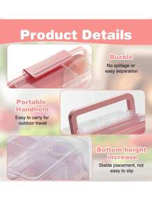 1PC 1250ml Or 1650ml Optional, Dopamine Color Lunch Box, Large Capacity Bento Box, Made Of Material, To Use, Suitable For Students, Office Commuting, Outdoor Picnic, Travel And More. - Multicolor - View 7