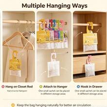 20pcs Hanging Scented Sachets With Hooks, Suitable For Wardrobe, Closet, Drawer, Shoe Cabinet, Car, Bathroom And Home Storage Space - Scented Sachet - View 7