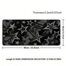 1pc INS Style Black And Gray Stars Art Mouse Pad, Cool Desktop Decor Mat, Thick Non-Slip Office & Gaming Keyboard Pad - View 19