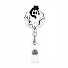 1pc Halloween Ghost Black Cat Acrylic Retractable Badge Reel ID Holder - Multicolor - View 14