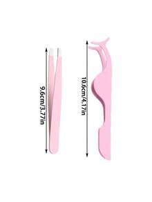 Eyebrow Tweezers & Eyelash Tweezers, 2pcs Elegant Solid Color Reusable Multifunctional Stainless Steel Lash Extension Tools For Women Mom Wife Sister Teen Girl Friend - Multicolor - View 5