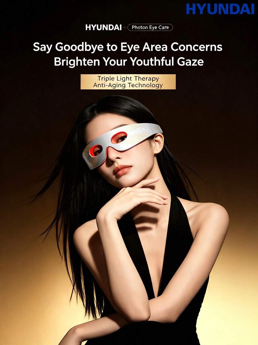 HYUNDAI Red And Blue Light Eye Massager For Eye Bags, Wrinkles, And Dark Circles, Large-Panel Eye-Specific Massage Beauty Device [Eye Care]Super Photonic Eye Mask - View 1