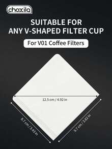 choxila 100pcs White Square #01 And #02 Coffee Filter Paper, Disposable Filter Paper Suitable For Pour-Over And Drip Coffee Makers, Ideal Coffee Accessory For Travel, Kitchen Storage, Apartment Living, Coffee Shop, Also As A Gift For Coffee Lovers - White - View 10
