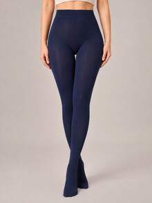 1 Pair Navy Shaping Tights – Elastic Stretchy Fit. Comfortable Spring/Autumn Pantyhose For Daily, Office & Casual Wear. - Multicolor - View 7