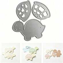 Cute Little Turtle Layered Cutting Mold, DIY Greeting Card Scrapbook Making Tool, Suitable For Children's Theme, Birthday Party Handmade Crafts, Cartoon Animal Paper Art Cutting Template For Scrapbook DIY Handmade - DX1003 - View 1