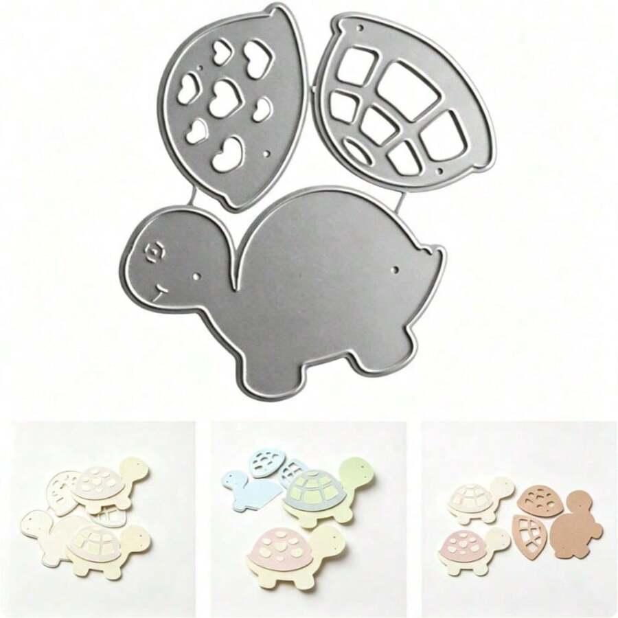 Cute Little Turtle Layered Cutting Mold, DIY Greeting Card Scrapbook Making Tool, Suitable For Children's Theme, Birthday Party Handmade Crafts, Cartoon Animal Paper Art Cutting Template For Scrapbook DIY Handmade - DX1003 - View 1