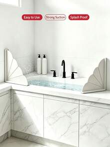Reusable Splash Guard With Suction Cups For Bathtub, Sink And Shower Corner Waterproof Splash Guard Panel - Multicolor - View 6