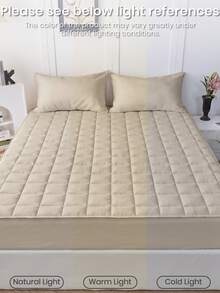 1pc Waterproof Fitted Sheet, Comfortable Mattress Protector, Beige Camel Mattress Cover, Room Decor, Skin-Friendly & Breathable, Suitable For Twin/Full/Queen/King Size Bed, All Season, Machine Washable, Dorm Bedding, Back To School - Camel - View 7