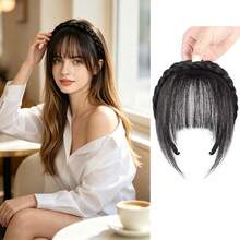 Wig Bando Poni Lurus Gaya Prancis, Desain Tipis Terintegrasi dengan Jambang, Cocok untuk Pemakaian Sehari-hari, Menambah Volume, Poni Rambut Sintetis yang Modis dan Lucu - MultiWarna - View 1