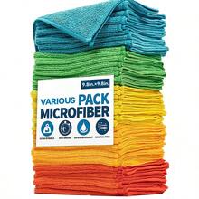 30pcs/Pack Multi-Color Microfiber Cleaning Towel Set - Multiple Quantities Available, Suitable For Kitchen, Bathroom, Home, Household Use - Multicolor - View 11
