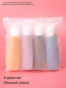 4pcs Plastic Travel Refillable Bottles Set, Leak-Proof, Fragrance-Free Cosmetic Containers, Suitable For Lotion, Shower Gel And Skincare Products, Portable Toiletries Set, Travel Essentials, Birthday Gift, Christmas Gift - Multicolor - View 14