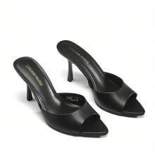 Women Heeled Sandals - Black - PU - View 11