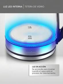 RCA 1.8L Electric Glass Kettle With LED Light RC-328 - Clear - View 8