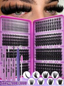 456/584/640 Clusters Single Strand False Eyelashes, Eyelash Storage Book, Cluster False Eyelashes, DIY Home Eyelash Extensions, Spiky Style Eyelashes, Medusa Style Eyelashes, "Fairy Style" Eyelashes, Multi-Function False Eyelash Set - Suitable For Daily Makeup - Multicolor - View 19