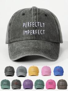 1pc Y2K Ski Hat Unisex Printed PERFECTLYIMPERFECT Washed Baseball Cap Suitable For Daily Outdoor Travel Sun Protection Wear - Baseball Cap - View 12