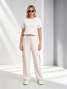 Plus Size Co-Ords - Apricot - View 1