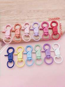 خطاف زنبركي مطلي بألوان متعددة مع حلقة O، إكسسوار سلسلة مفاتيح معدني، مناسب لصنع مجوهرات معلقة DIY - مقاس موحد - مشاهدة 9
