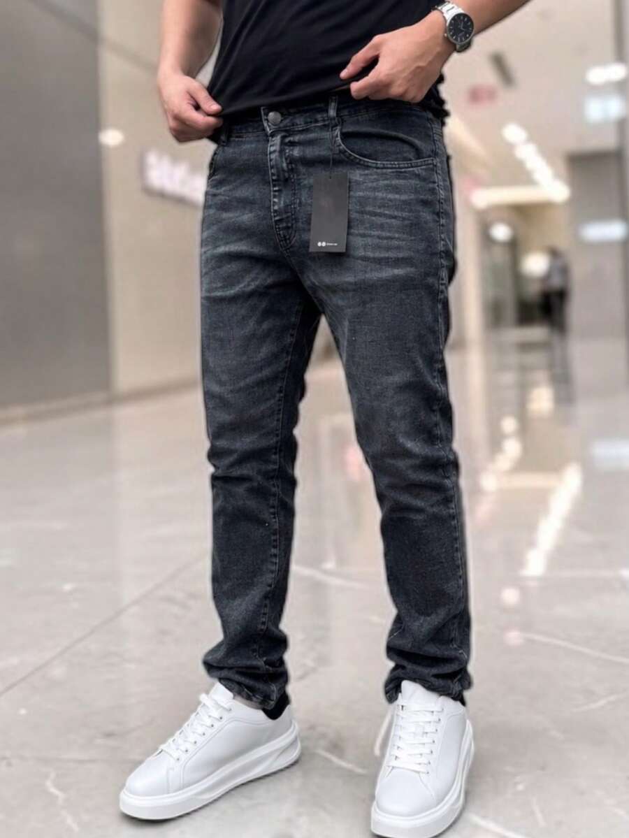 Men Jeans - رخام أسود - مشاهدة 1