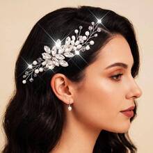 1pc Elegant ABS Plastic (ABS Resin) Hair Comb Bridal Wedding Hair Accessory For All Seasons - Silver - View 8