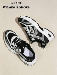 New Casual Sports Shoes, Fashion Thick Sole Sneakers, Versatile Couple Shoes, Suitable For All Seasons - Black - View 2