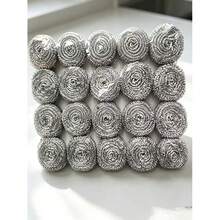 Stainless Steel Wire Scrubbing Balls [20pcs] Kitchen Dishwashing Pot Cleaning Supplies - 20Pcs - View 1