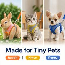 XXXS Extra Small Pet Harness, Suitable For Rabbits, Kittens, Chihuahua Puppies And Other Small Animals, Random Color - Multicolor - View 6