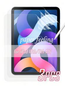 3-Pack Thick Matte Paper-Feel Screen Protector, Compatible With IPad 11th/10th Gen A16 2025/2022 Pro 13/11-Inch 2024 M4 Air 13/11-Inch Mini 7/6, Deep Texture Natural Writing Feel, Anti-Glare High Sensitivity, Suitable For Drawing, Writing And Note-Taking - White - View 22