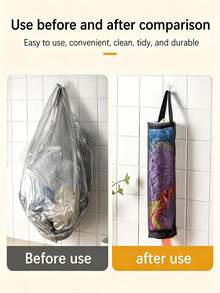 2/6pcs(1set) Plastic Bag Dispenser Storage Rack,Suitable For Kitchen,Behind Door Storage,Kitchen Organization,Kitchen Essential,Kitchen Accessories,Bathroom Accessories,Home Kitchen Tools, Kitchen Decor.Back To School/Room Decor/Bedroom Decor/Storage - Upgraded - View 3