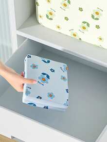 Large Capacity Flower Storage Boxes With Flip-Top Lids & Handles Portable Dustproof Clothes Storage Bags Flower Pattern Organizer Blanket Bedding Comforters Organizer For Bedroom And Closet Bedroom Home Essentials Accessories - Multicolor - View 8