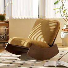 Comfortable Rocking Chair, High-Quality Upholstered Armchair, Solid Wood Frame, Perfect For Various Living Areas, Accent Reading Chair For Bedroom And Living Room - 橘色 - 查看 3