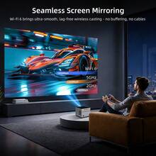 AOC Mini Smart Full HD Projector, Native 720P Support 8K, Portable Projector with WiFi 6 & Wireless 5.2, Featuring Android 13.0, with RGB Lighting Effect, for Bedroom Home Entertainment, Projector for Phone or Tv - EU C-Typ Stecker (220-240V) - Übersicht 5