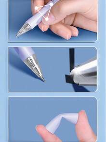 5pcs Erasable Gel Pens, Retractable Erasable Pens, 0.5mm Blue Ink, Smooth Writing, Beautiful And Practical, Suitable For Women's Office And Study Use (5pcs Blue) - Sets - View 5