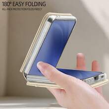 VIETAO 人造皮革手機保護殼，附腕帶與卡槽，適用於 Galaxy Z Flip 8 7 6 5 4 Flip8 - 白色 - 查看 3