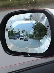 2/4pcs Car Rearview Mirror Film, Waterproof Anti-Glare Film, Anti-Fog Nano Coating, Suitable For Car Rearview Mirror And Side Windows - A - View 5