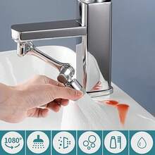 [Extensión giratoria de grifo de 1080°]Extensor de grifo giratorio de 1080° ABS para fregadero, lavabo de baño accesorio XN3I - 1 pieza - Ver 7