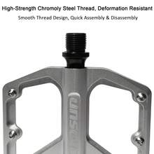 Pedal Sepeda Gunung Paduan Aluminium, Poros 9/16" Platform Lebar Pedal Datar Anti Selip untuk Bersepeda Gunung - Perak - View 8