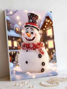 Framed DIY Pearl Painting Set, Handmade Self-Adhesive Pearls, Christmas Snowman Creative Pattern, Handmade Holiday Gifts, Home Wall Decoration Painting, Pearl Painting With Frame - Sets - View 3