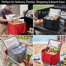 Insulated Cooler Bag, Suitable For Drinks And Lunch--Portable Design, Keeps Food And Drinks Fresh And Cold All Day, Non-Food Contact Material, Suitable For Summer Picnic, Camping, Beach - Black - View 6