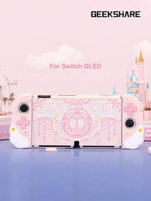 GeekShare 1pc Star Wing Protective Case Compatible With Switch OLED And Joy Con - Pink - View 3
