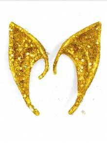 Gold Foil Floral Print Butterfly Fairy Wings, Holiday Parade Elf Wings, Halloween, Christmas, Carnival, Ball Performance Costume Accessories Props - Gold - View 6