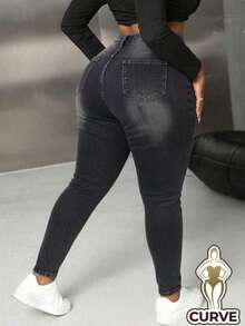 Plus Size Jeans - Black and Gray - View 4